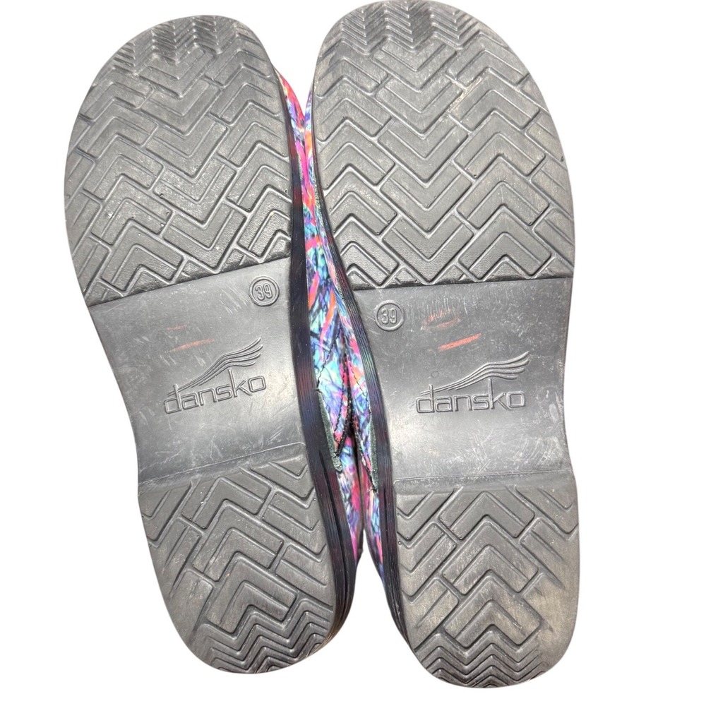 Dansko Professional Clogs Womens 39 Multicolor Abstract Leather Comfort Shoes - Picture 8 of 8